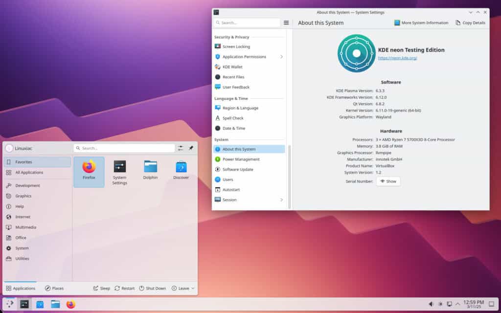 KDE Plasma 6.3.3 Desktop Environment